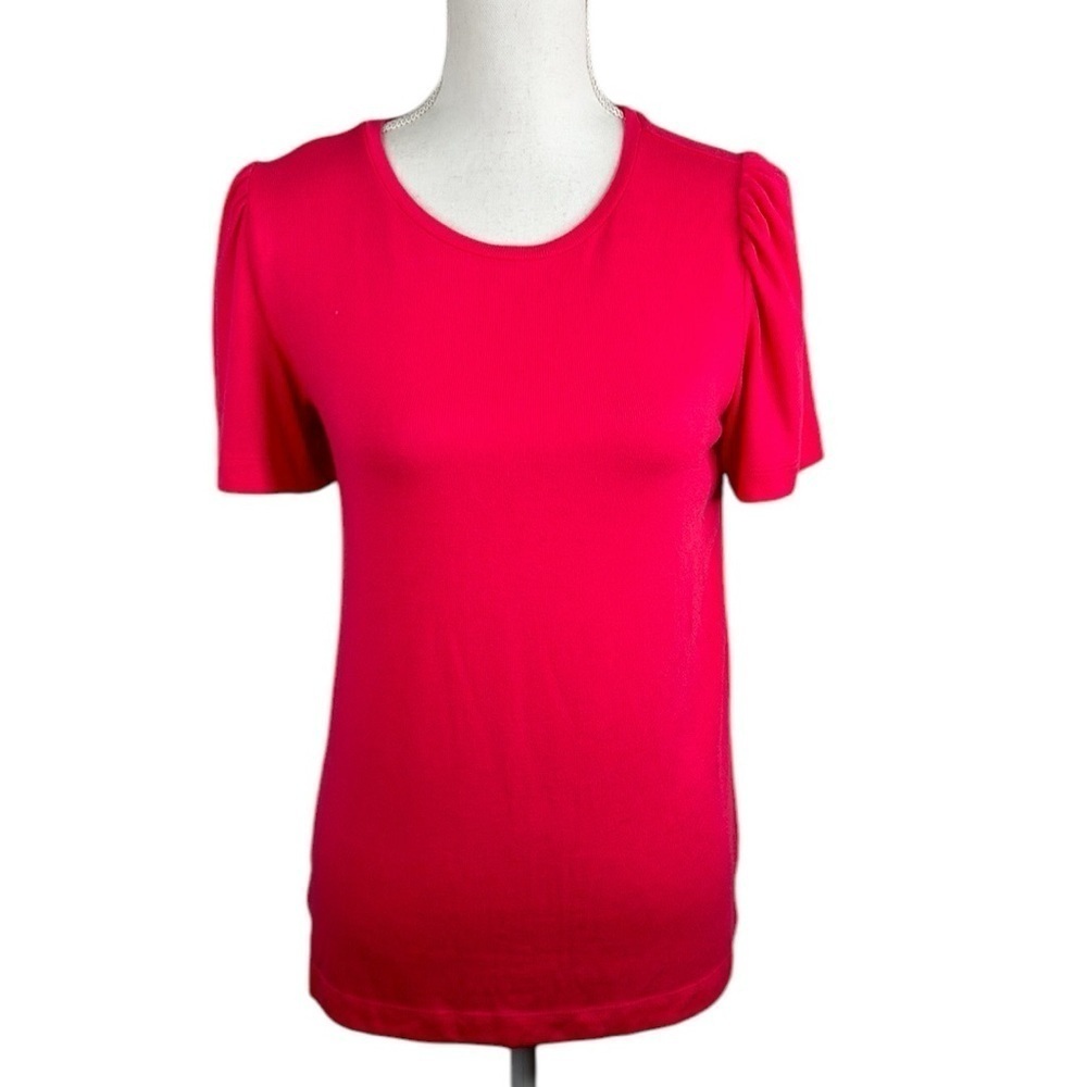 LOFT Ann‎ Taylor Pink Rayon Blend Short Sleeve Top Size Small
